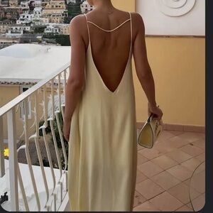 Backless Vacation Satin Long Dress